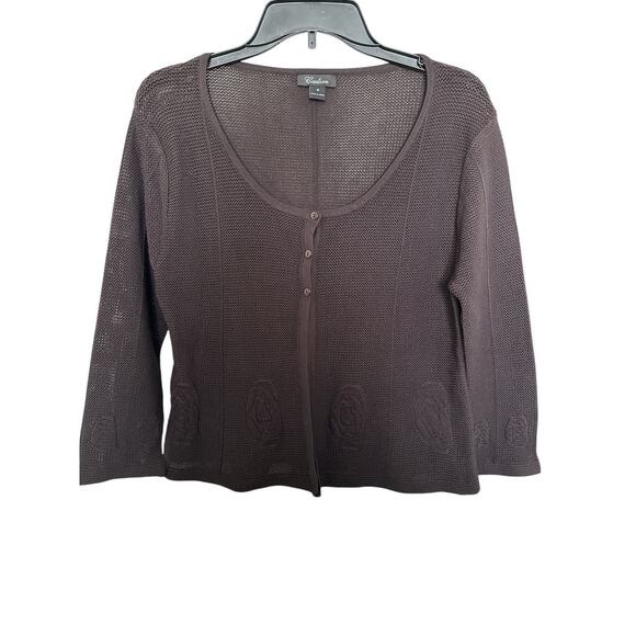 Coelian cardigan knitted fabric and features a scoop neckline,size M - Picture 1 of 8